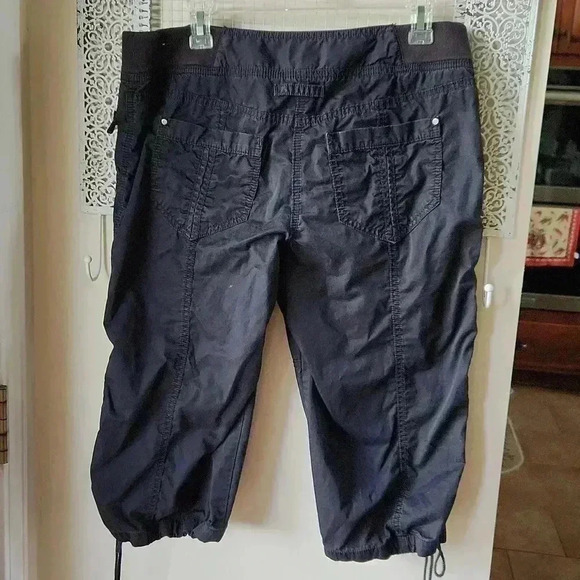 Loft Marisa Cropped Lightweight Cotton Cargo Pants Drawstring Leg Openings - Picture 9 of 14